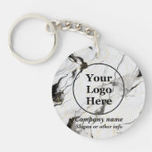 Zwarte en witte marmer sleutelhanger (Voorkant)