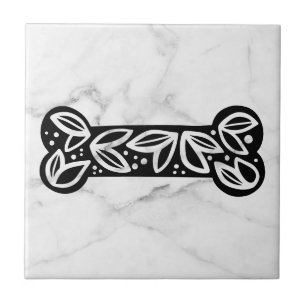 Zwarte en witte marmer tegeltje