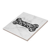 Zwarte en witte marmer tegeltje (Zijkant)