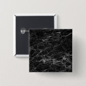 Zwarte en witte marmertextuur vierkante button 5,1 cm (Voorkant /achterkant)