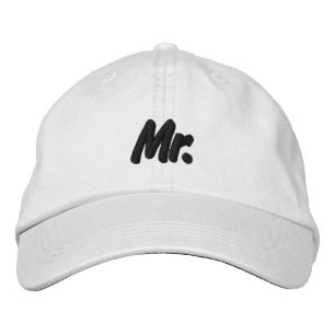 Zwarte en witte meneer schattig chic geborduurde pet