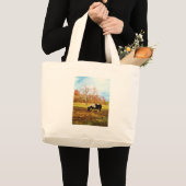 Zwarte en witte miniatuur Pony/paarden Grote Tote Bag (Voorkant (product))