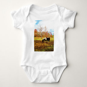 Zwarte en witte miniatuur Pony/paarden Romper
