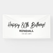 Zwarte en witte, minimale aangepaste, Happy Birthd Spandoek (Horizontaal)