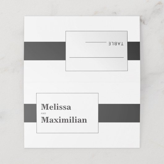 Zwarte en witte, minimale gedurfde bruiloft (Buitenkant ongevouwen)