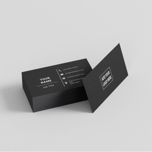 Zwarte en witte, minimalistische aangepaste Logo T Visitekaartje