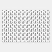 Zwarte en witte minimalistische bloemkolven inpakpapier vel (Voorkant 2)