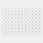 Zwarte en witte minimalistische bloemkolven inpakpapier vel (Voorkant)