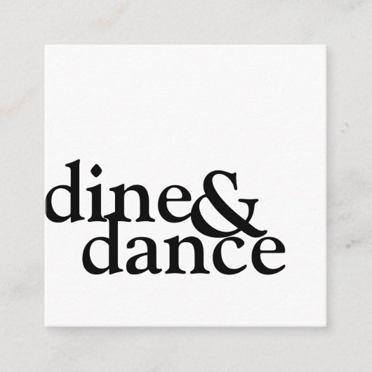 zwarte en witte minimalistische eenvoudige ontvang informatiekaartje (Voorkant)