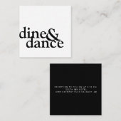 zwarte en witte minimalistische eenvoudige ontvang informatiekaartje (Voorkant / Achterkant)