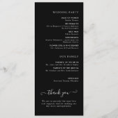 Zwarte en Witte Minimalistische Trouwceremonie Programma (Achterkant)