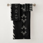 Zwarte en witte moddoek bad handdoek (Insitu)