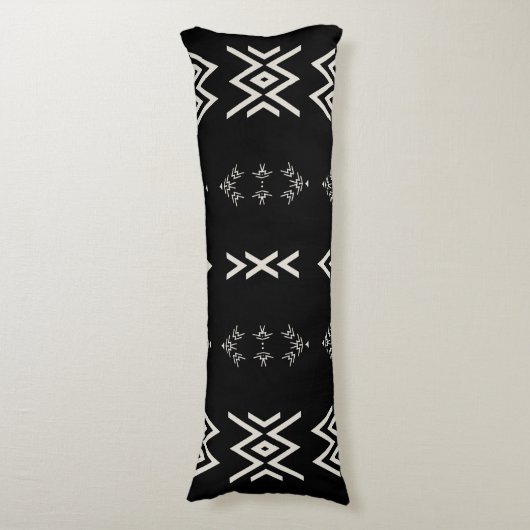 Zwarte en witte moddoek lichaamskussen (Voorkant Verticaal)