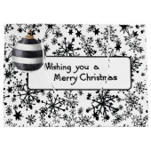 Zwarte en witte moderne cadeautas voor kerstmis (Achterkant)