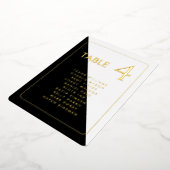 Zwarte en witte, moderne, echte Folie tabelkaart Folie Uitnodiging (Gedraaid)