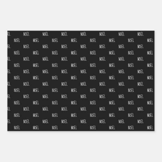 Zwarte en witte moderne Kerstmis Inpakpapier Vel (Voorkant 3)