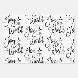 Zwarte en witte moderne Kerstmis Inpakpapier Vel