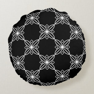 Zwarte en witte moderne kunst deco-Pillow Rond Kussen