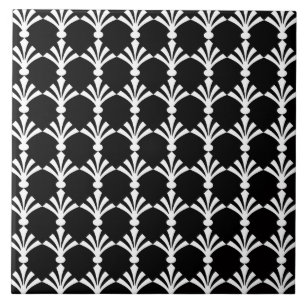 Zwarte en witte moderne kunst Deco Trivet Tegeltje