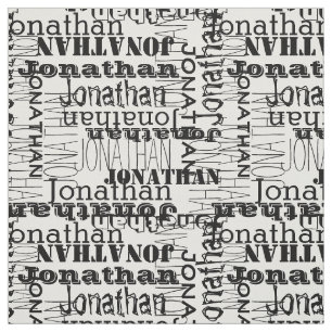 Zwarte en Witte Moderne Naam Collage Stof