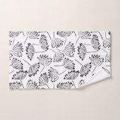 Zwarte en witte moderne naam Floral Dandelion Bad Handdoek (Handdoek)