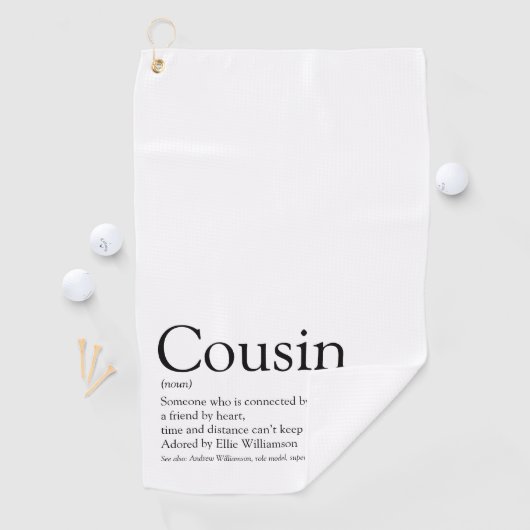 Zwarte en witte moderne neef-definitie golfhanddoek (Insitu)