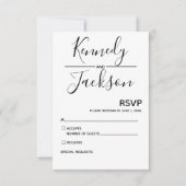 Zwarte en witte moderne RSVP-weddenschap RSVP Kaartje (Voorkant)