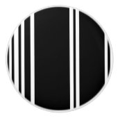 Zwarte en witte moderne strepen keramische knop (Voorkant)