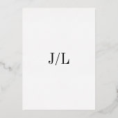 Zwarte en Witte Moderne Trouwdag Folie Uitnodiging (Achterkant)