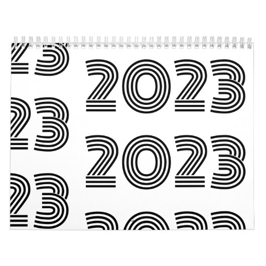 Zwarte en witte moderne typografie kalender (Hoes)