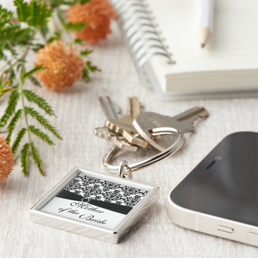 Zwarte en Witte Moeder van de Bride Sleutelhanger (Zijkant)