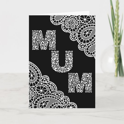 Zwarte en witte Moederdag Kaart (Voorkant)