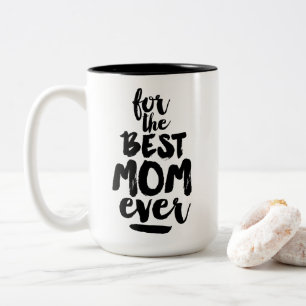 Zwarte en witte Moederdag voor de beste moeder ooi Tweekleurige Koffiemok
