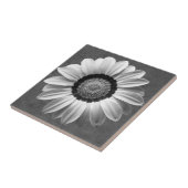 Zwarte en witte mooie bloem tegeltje (Zijkant)