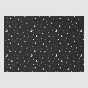 Zwarte en witte moons en sterren tissuepapier