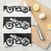 Zwarte en Witte Motorfiets Street Bike Towel Theedoek (Quarter Fold)