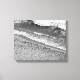 Zwarte en Witte Oceaan Canvas Afdruk