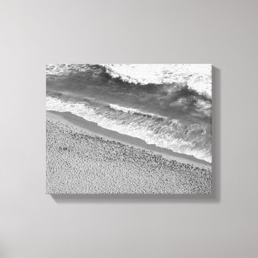 Zwarte en Witte Oceaan Canvas Afdruk (Voorkant)