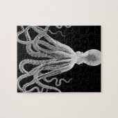 Zwarte en witte octopus legpuzzel (Horizontaal)