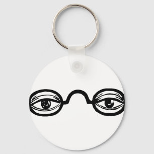 Zwarte en witte ogen sleutelhanger