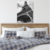 Zwarte en witte olifantentoren in Parijs Canvas Afdruk (Insitu (Slaapkamer))