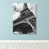 Zwarte en witte olifantentoren in Parijs Canvas Afdruk (Insitu (Houten vloer))