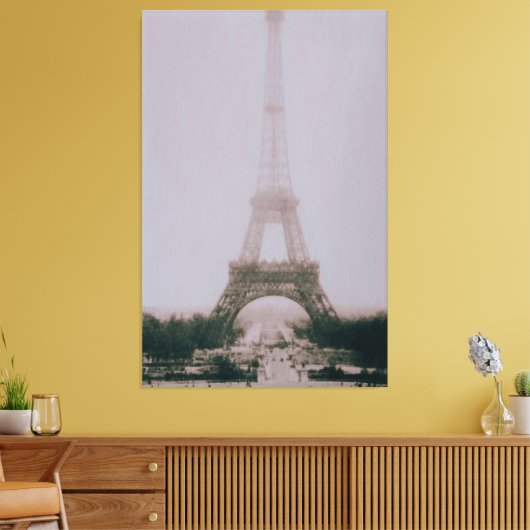 zwarte en witte olifantentoren in Parijs Canvas Afdruk (Insitu (Woonkamer))