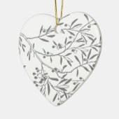 Zwarte en witte olijftak keramisch ornament (Links)