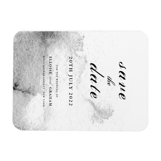 Zwarte en witte ombre kalligrafie Sla de datum op Magneet (Horizontaal)