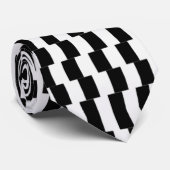 Zwarte en witte optische illusie stropdas (Opgerold)