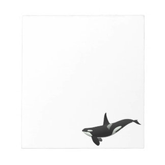 Zwarte en Witte Orca Killer Whale Notitieblok