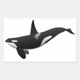 Zwarte en Witte Orca Killer Whale Rechthoekige Sticker