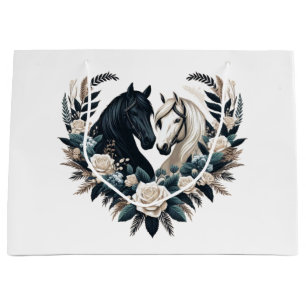 Zwarte en witte paarden in de liefde groot cadeauzakje