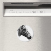 Zwarte en witte paarden magneet (Insitu (Vaatwasser))